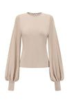 SWAYING/KNIT profile cuffed long-sleeved slim fit pullover SW24RE1T09 Almond PS11